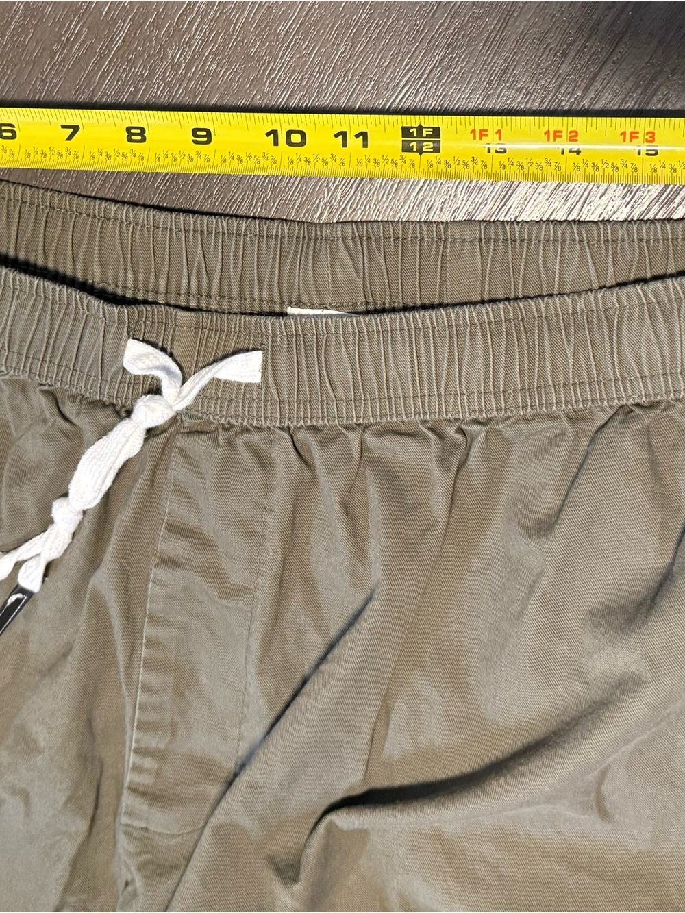 Olive Drawstring Cargo Shorts - Picture 4 of 6